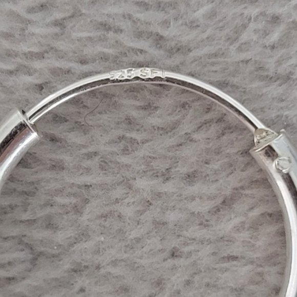 925 Sterling Silver Hoop Earrings - Picture 9 of 13